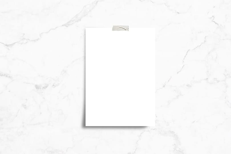 Image Paper Mockup on Elegant White Marble Surface