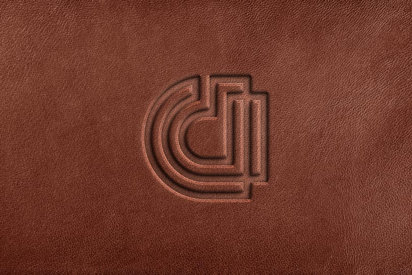 Leather Logo Mockup Brown Color