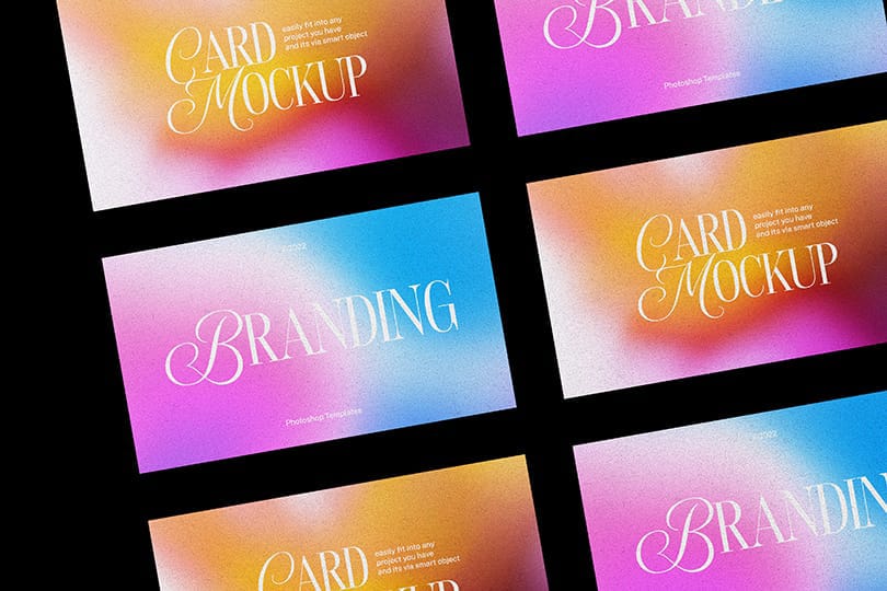 Lined Up Gradient Branding Card Mockup