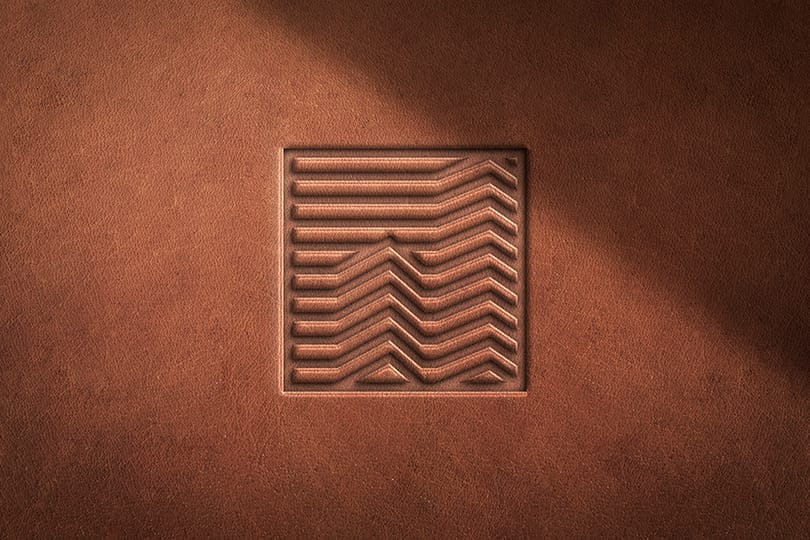 Logo Mockup Dark Brown Leather