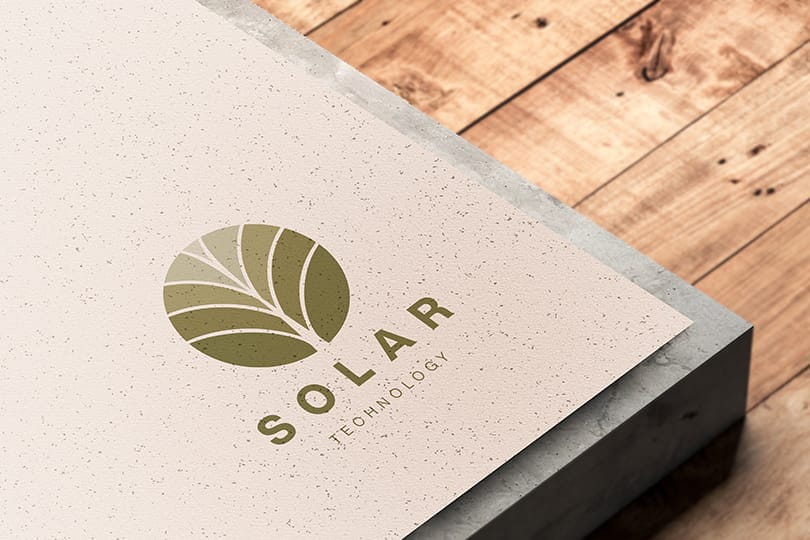 Photoshop solar Logo Mockup