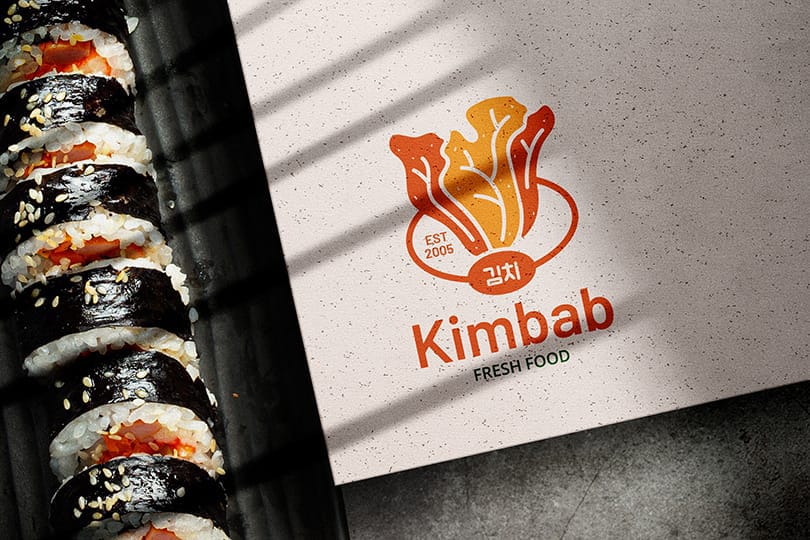 Logo Mockup With Sushi