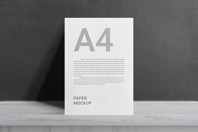 Photoshop Minimal A4 Paper Mockup with Shades of Shadow