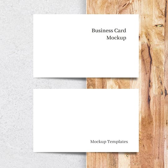 Minimal Business Card Mockup on Wood Texture