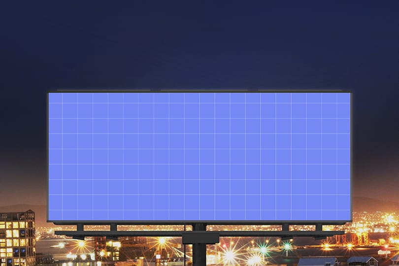 PNG Billboard In The Night Sky Mockup