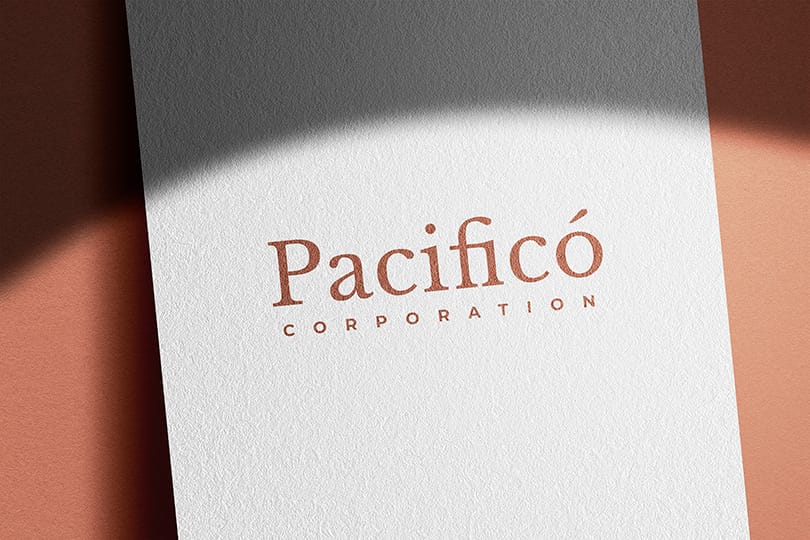 Pacifico Corporate Logo Paper Mockup