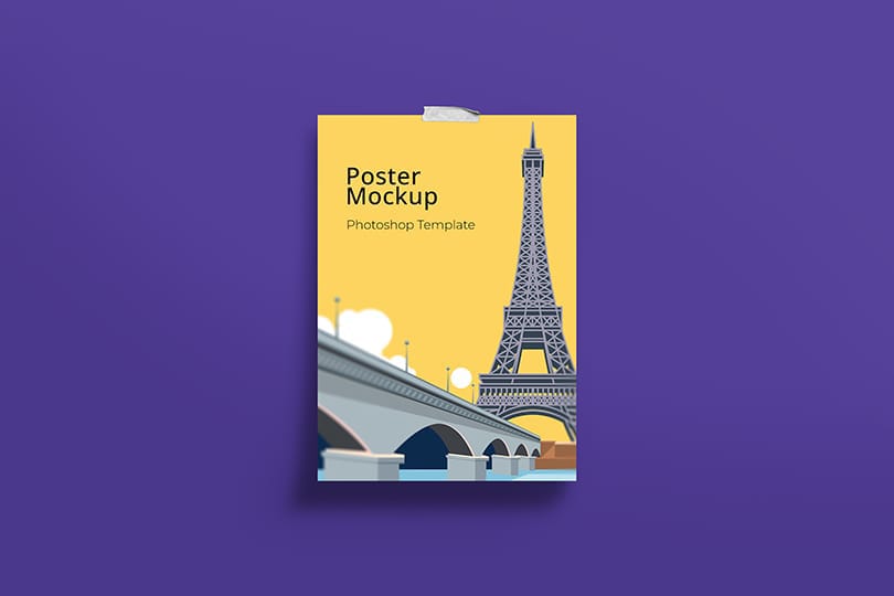 Photoshop Paris Purple Poster Mockup