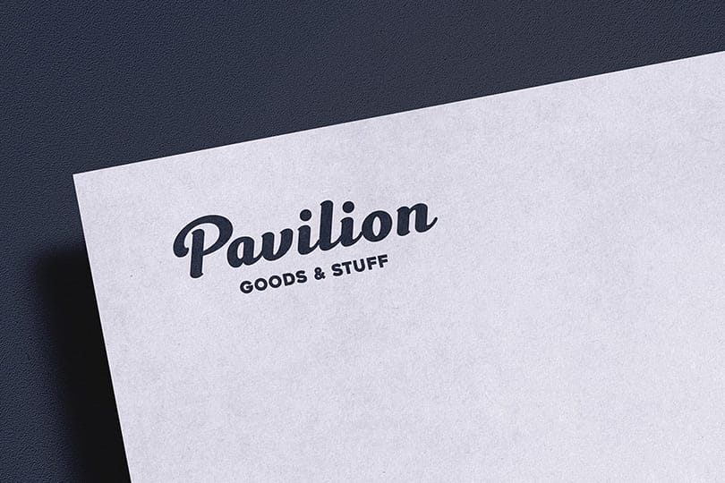 Photoshop Pavilion Purple Paper Logo Mockup