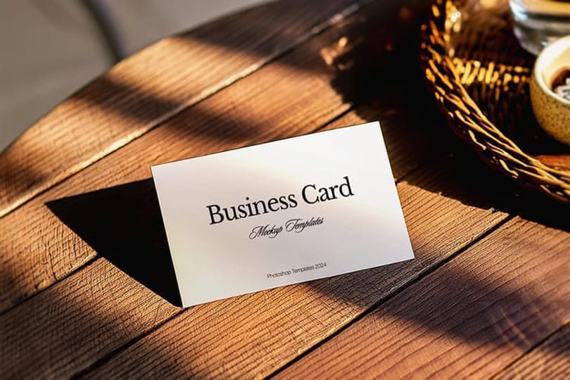 Business Card Mockup On Table