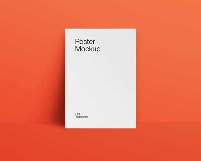 Photoshop Poster Mockup with Bold Cinnabar Color