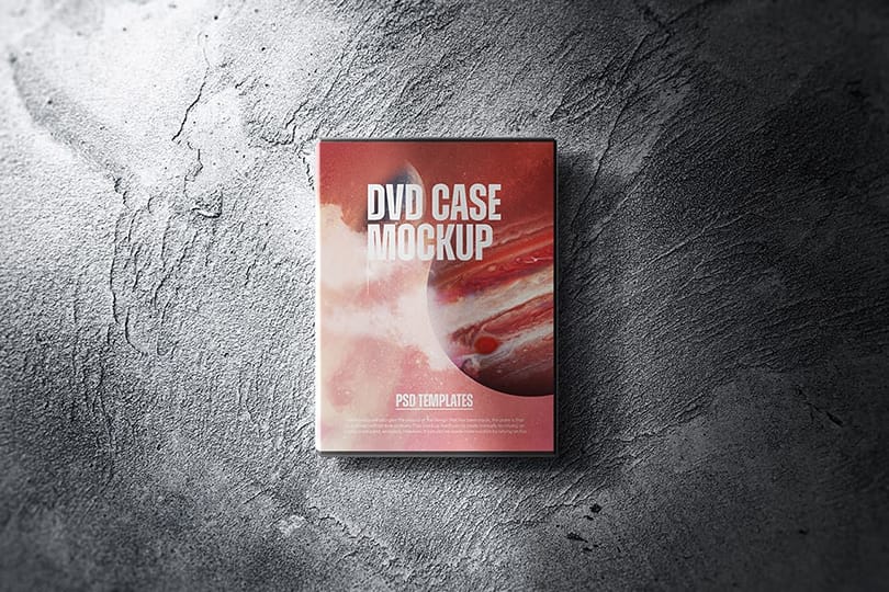 Realistic DVD Case Mockup on Wall Texture