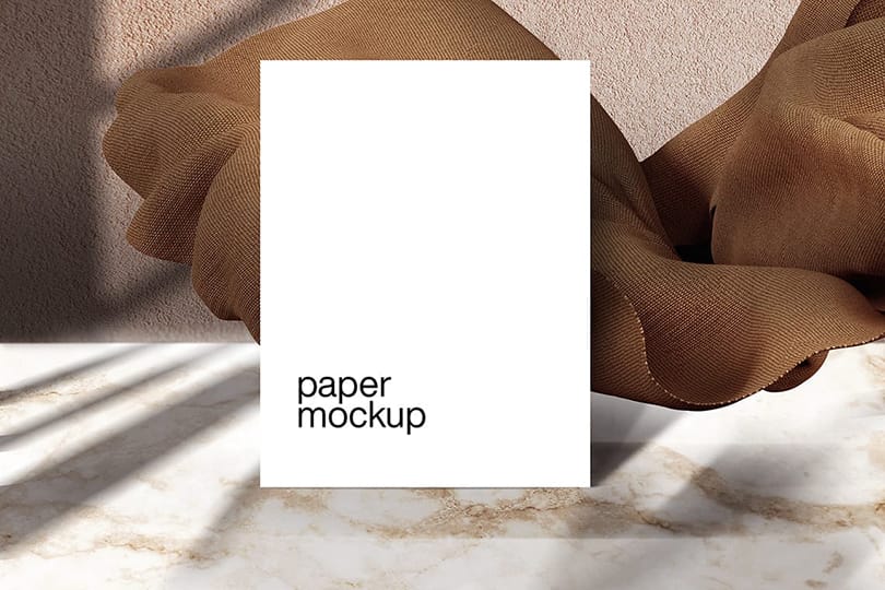 Realistic Photography Paper Mockup on Podium