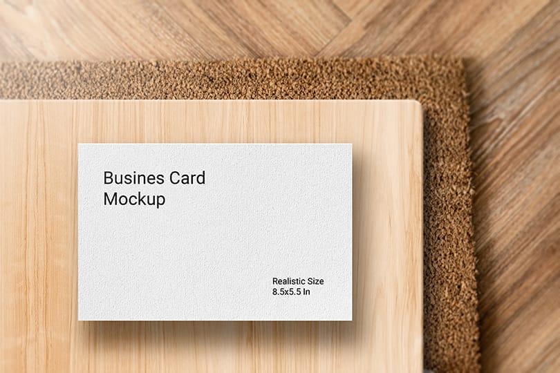 Realistic White Business Card Mockup