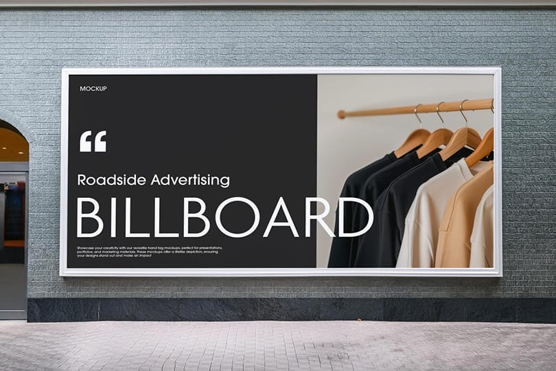 Roadside Advertising Billboard Mockup