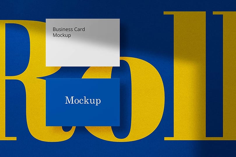 Roll Yellow Business Card & Logo Mockup