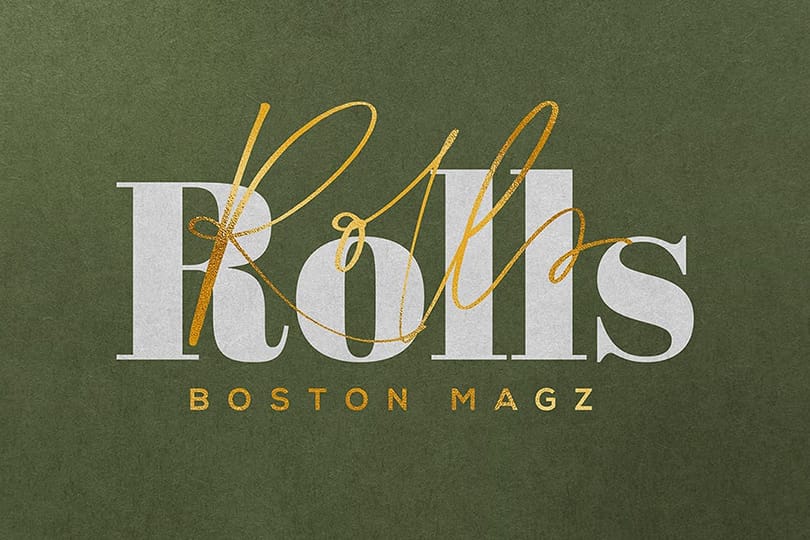 Photoshop Rolls Boston Magz Green Paper Logo Mockup