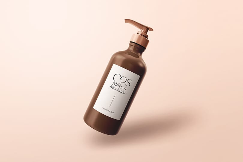 Shadowed Cosmetic Bottle Mockup Mistyrose