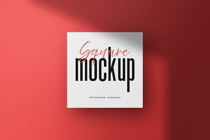 Photoshop Square Mockup Red Background