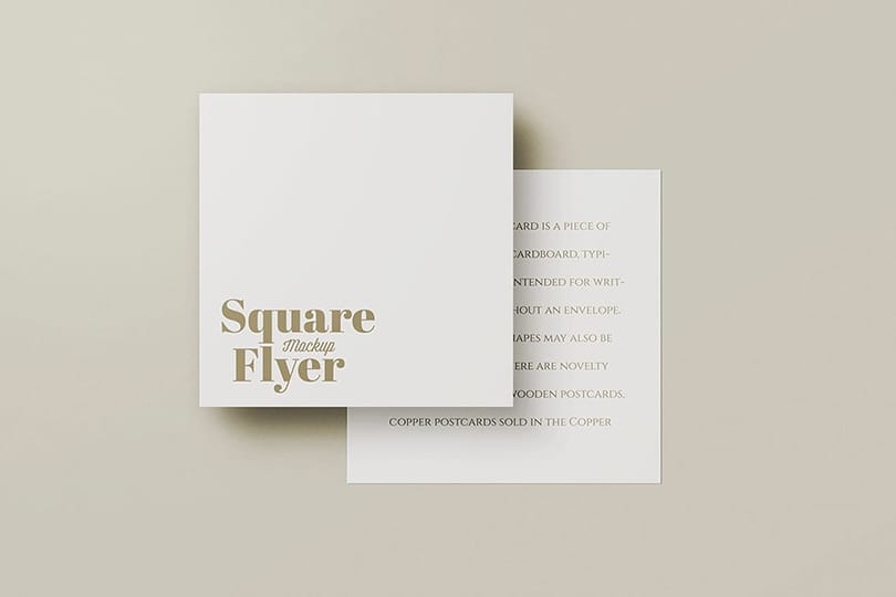 Photoshop Stacked Square Flyer Postcard Mockup