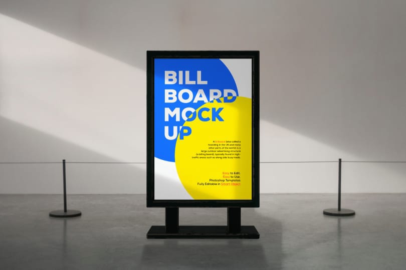 Stand Billboard Mockup On Indoor Room