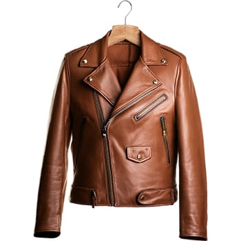 Sticker Leather Jacket Brown 1