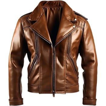 Sticker Leather Jacket Brown 4