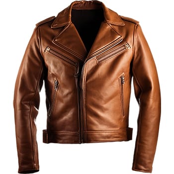 Sticker Leather Jacket Brown 7