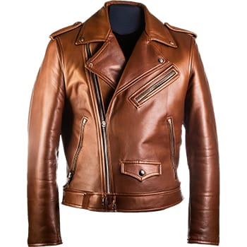 Sticker Leather Jacket Brown 8