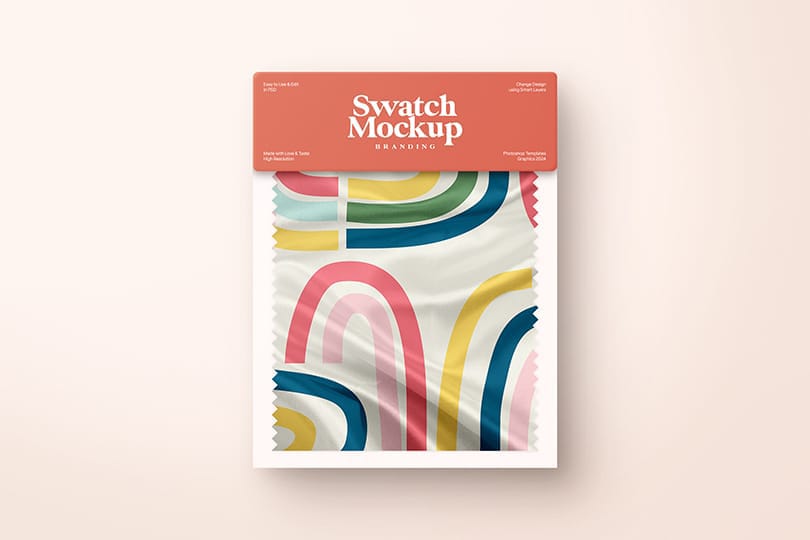 Swatch Mockup On Seashell Background