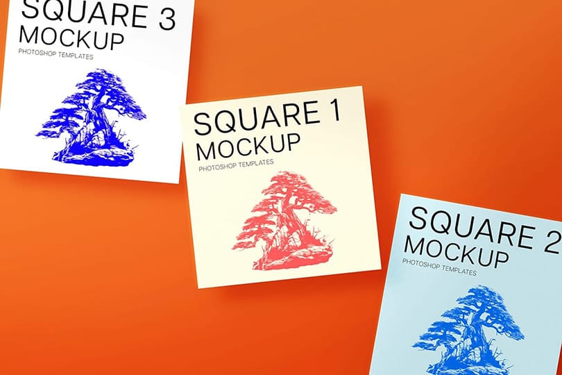 Photoshop Three Square Mockup