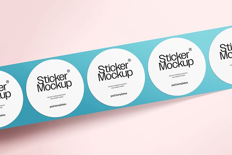 Tiffany Blue Color Sticker Tape Mockup