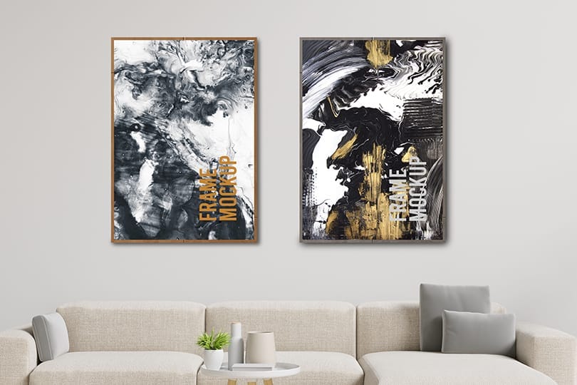 Two Framed Poster Interior Mockup