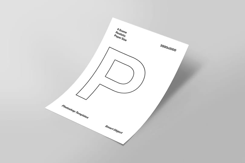 White Paper Mockup With Shadow