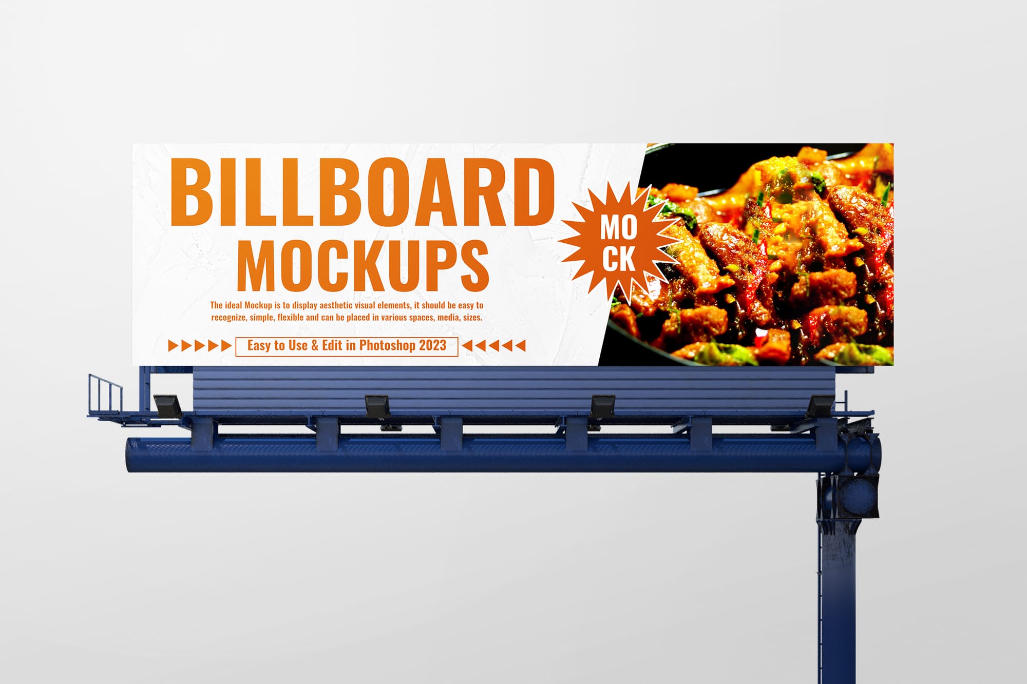 Photoshop Blue Billboard Mockup