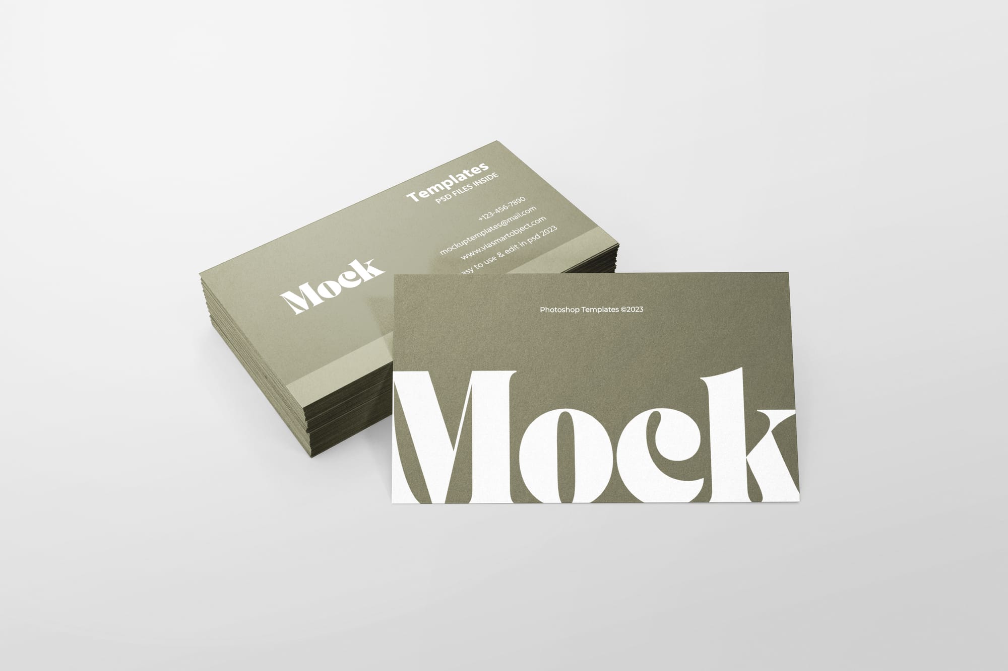 Business Card Mockup with Stacked