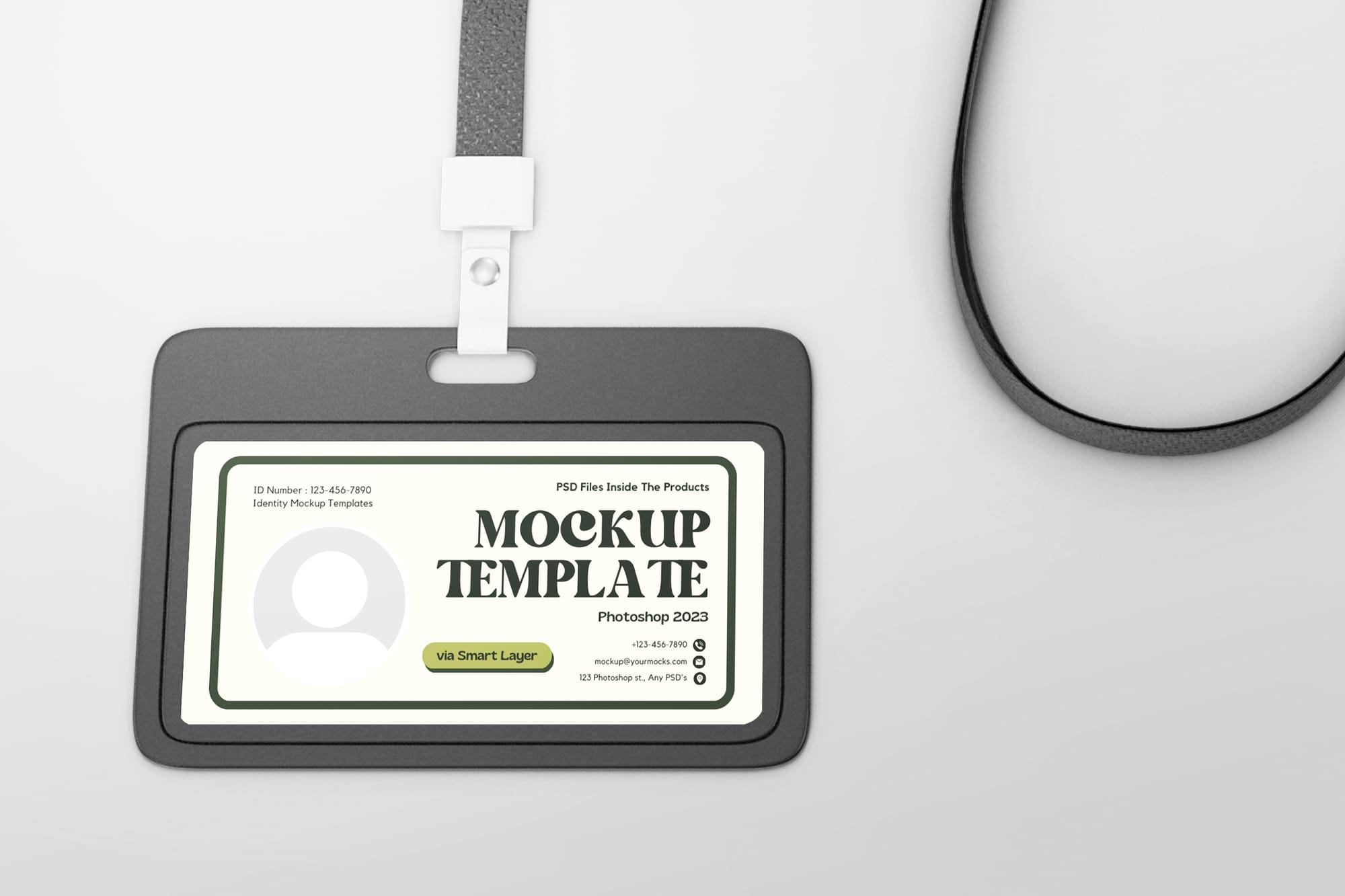 Close Up Lanyard ID Card Mockup