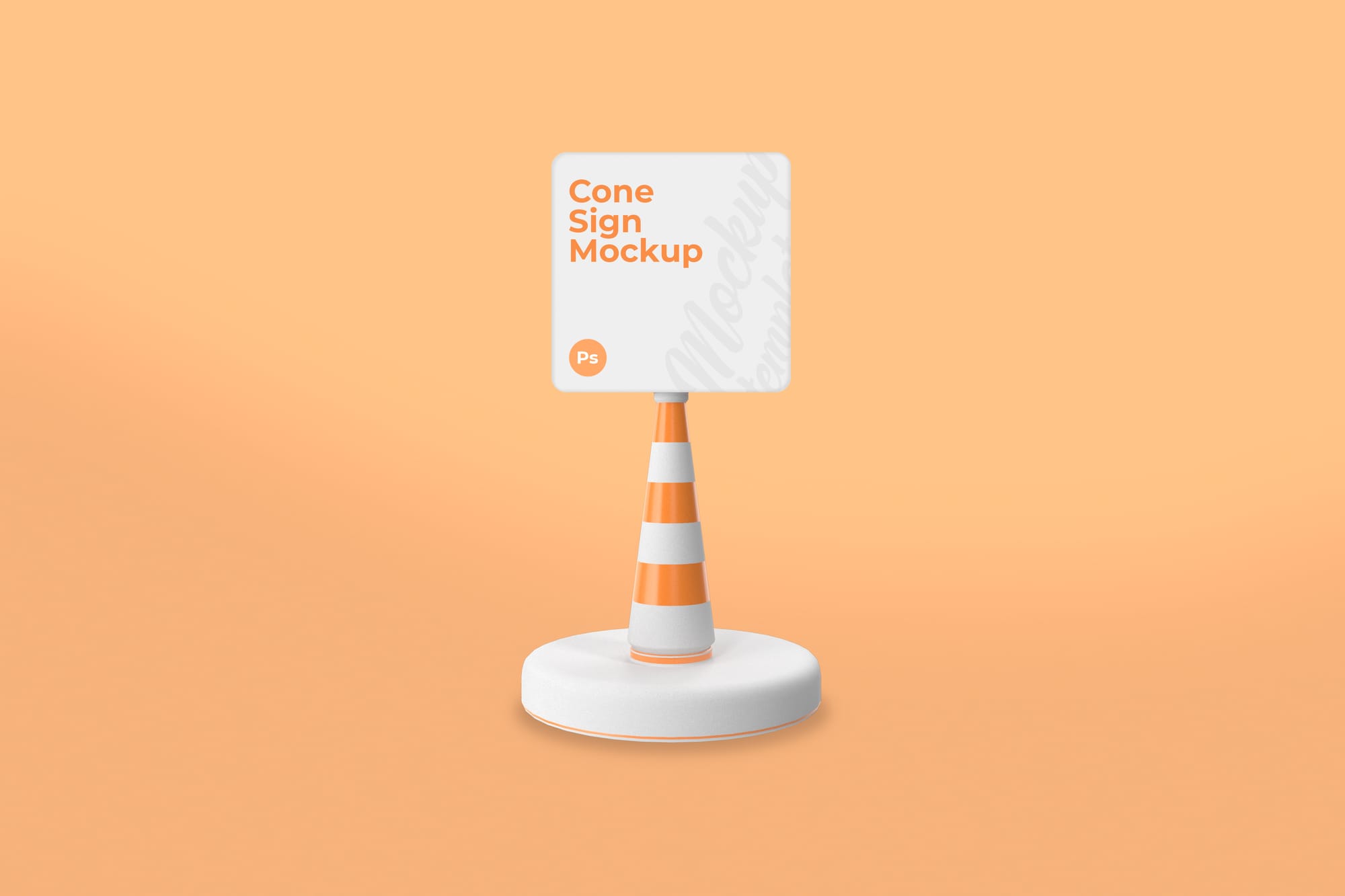 Cone Sign Mockup