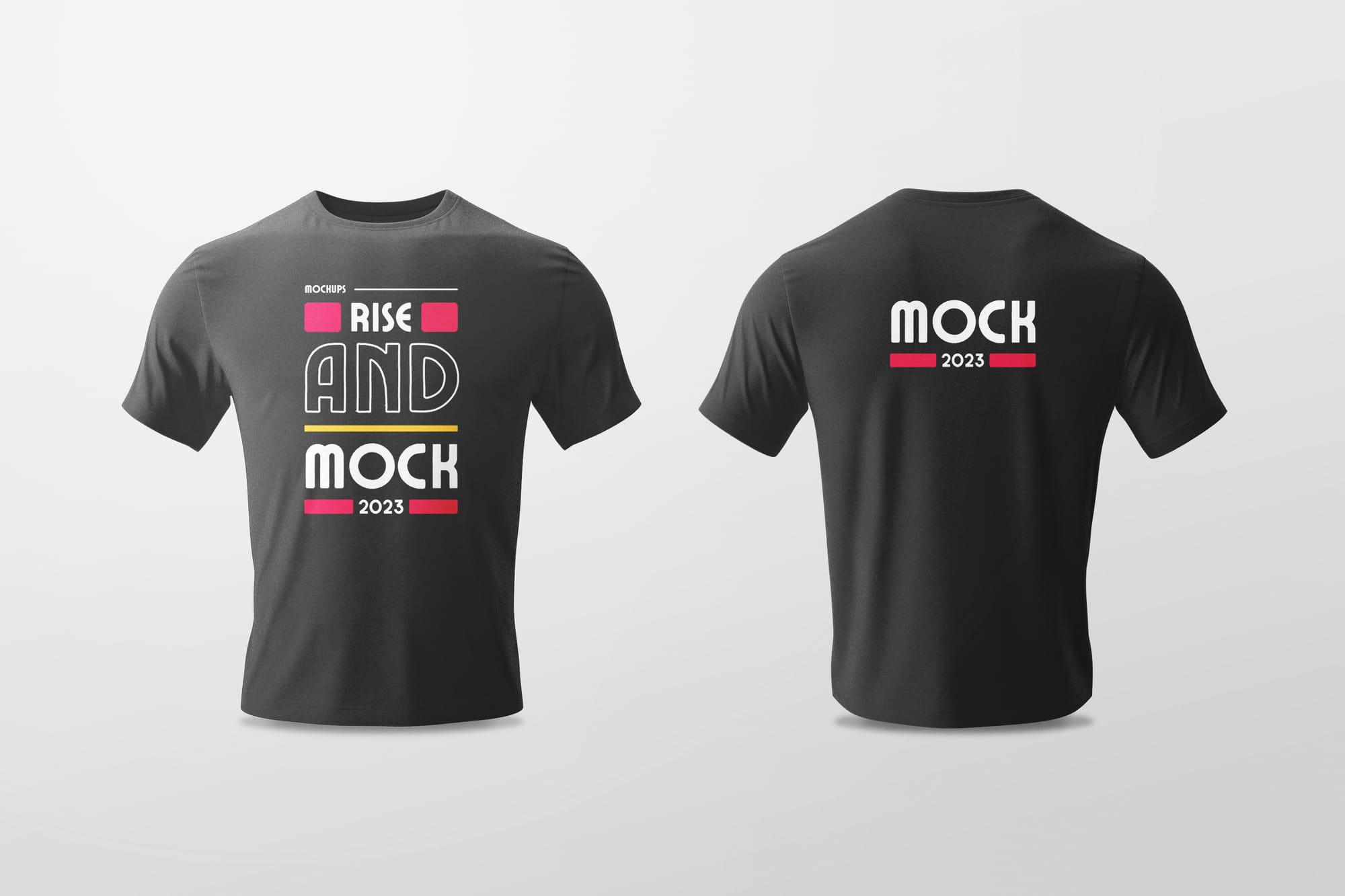 Photoshop Front and Back Sports Male T-Shirt Mockup