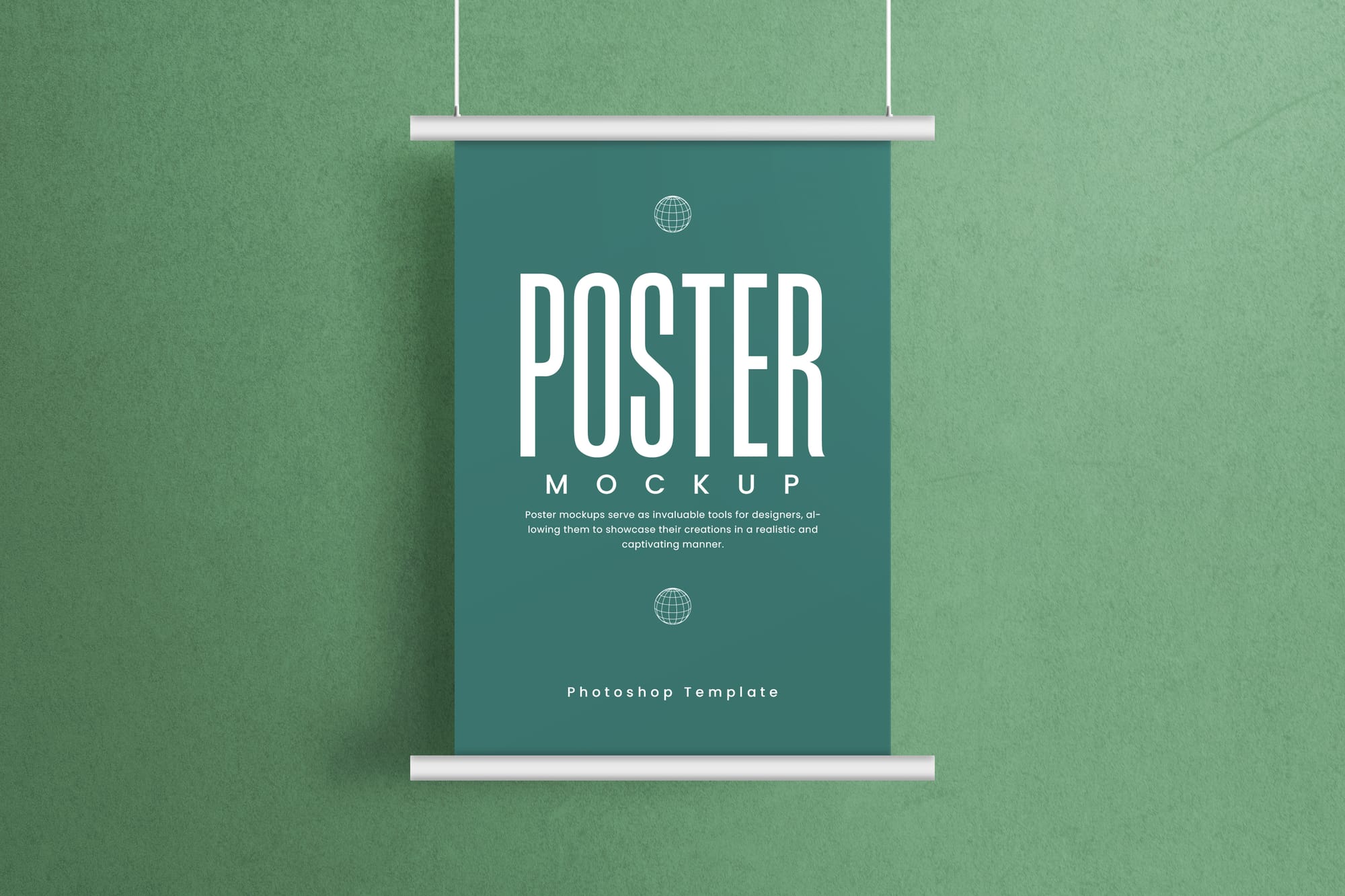 Photoshop Hanging Scrolling Poster Mockup