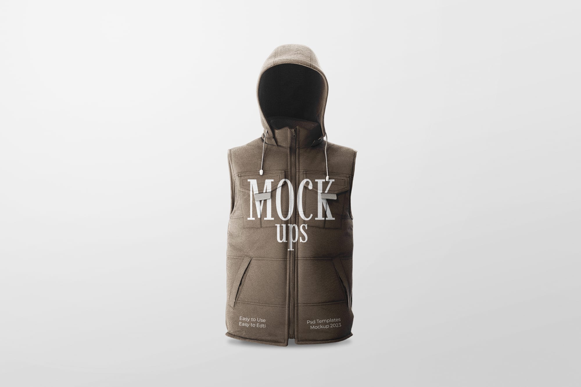 Photoshop Hood Men Vest Mockup