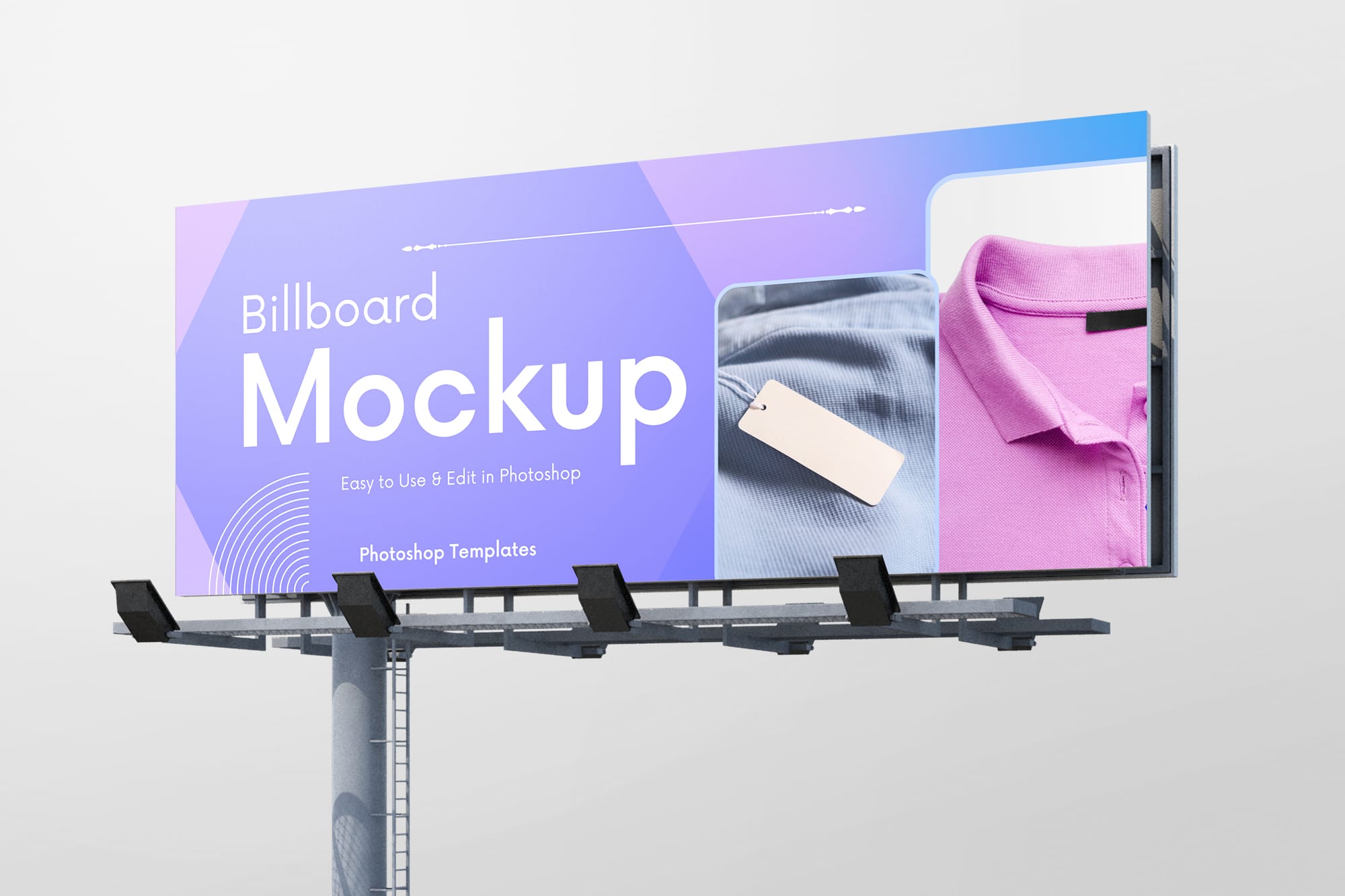 Left View of City Billboard Mockup