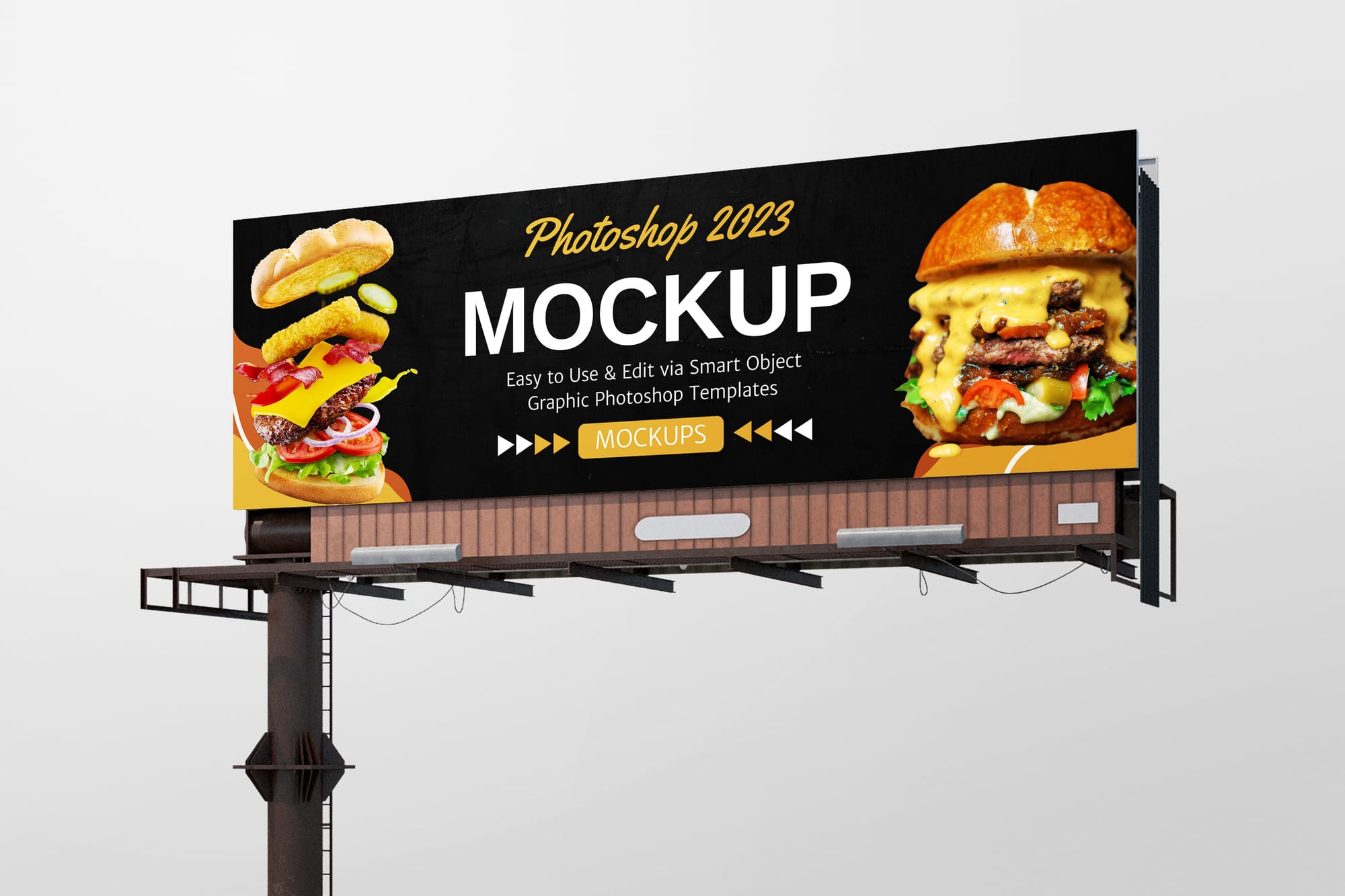 Left View of Sign Bill Board Mockup