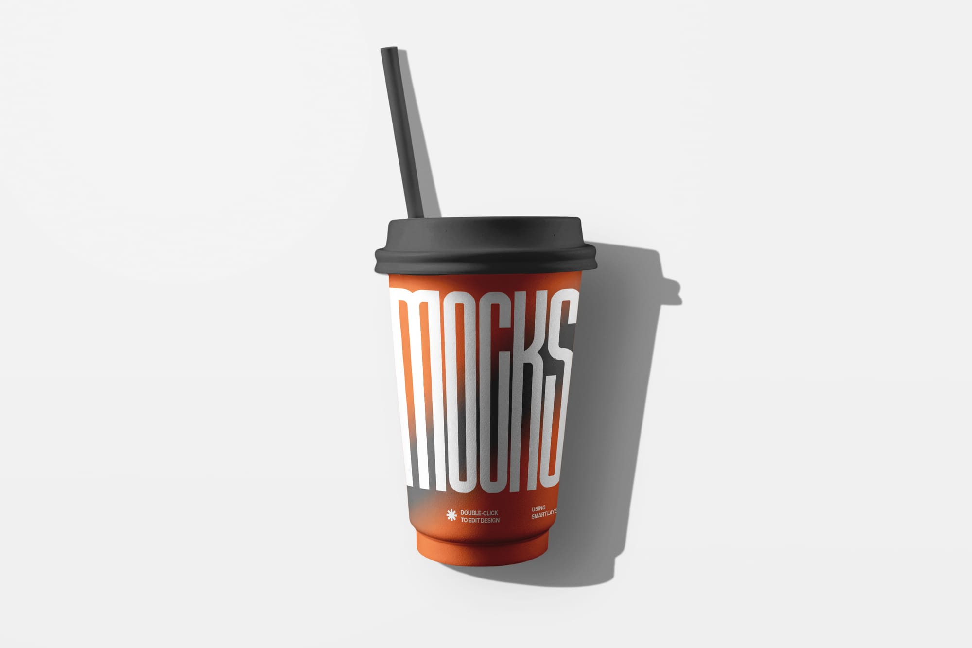 Paper Cup Mockup with Long Shadow