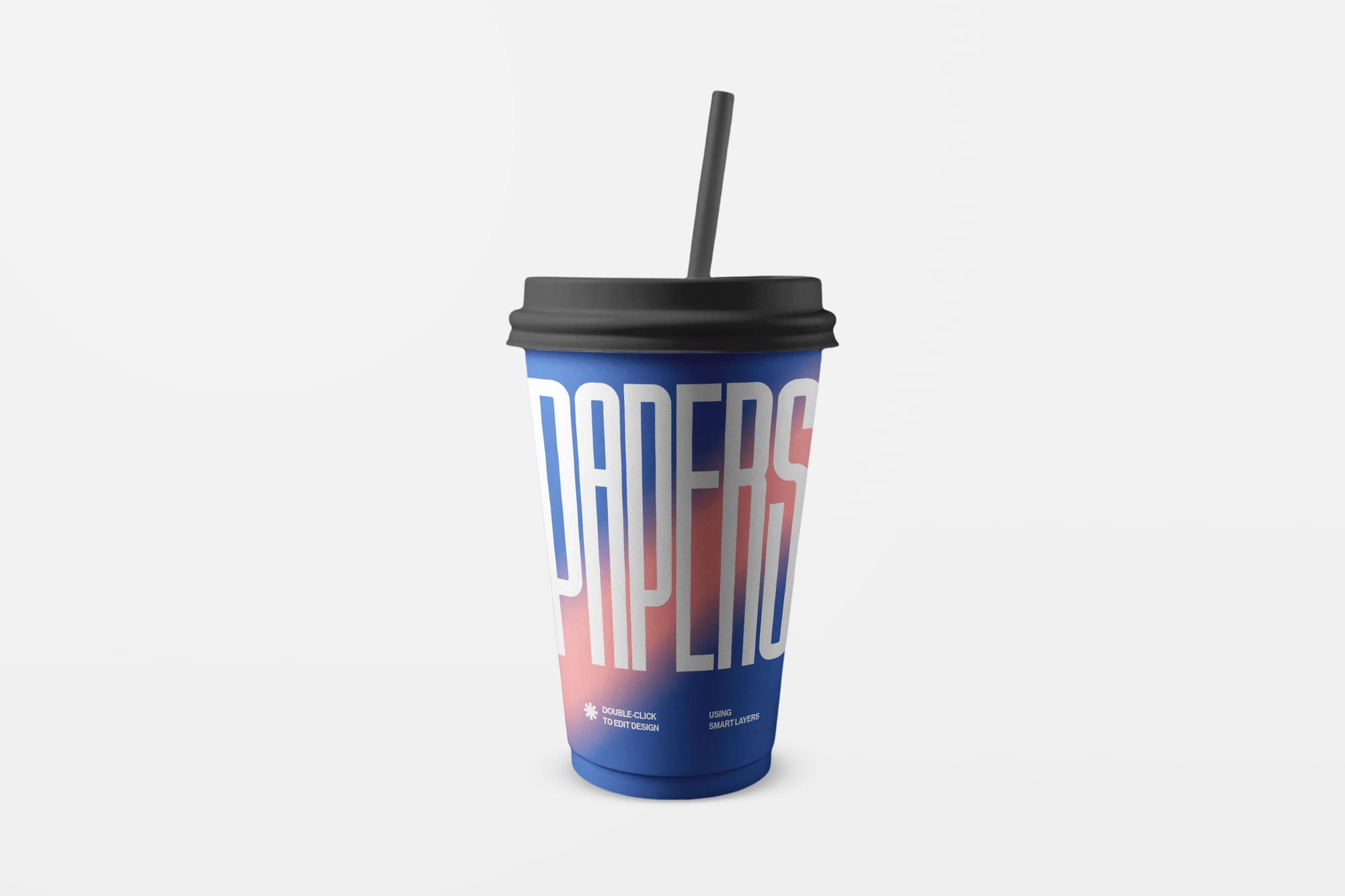 Paper Cup Mockup with Straw