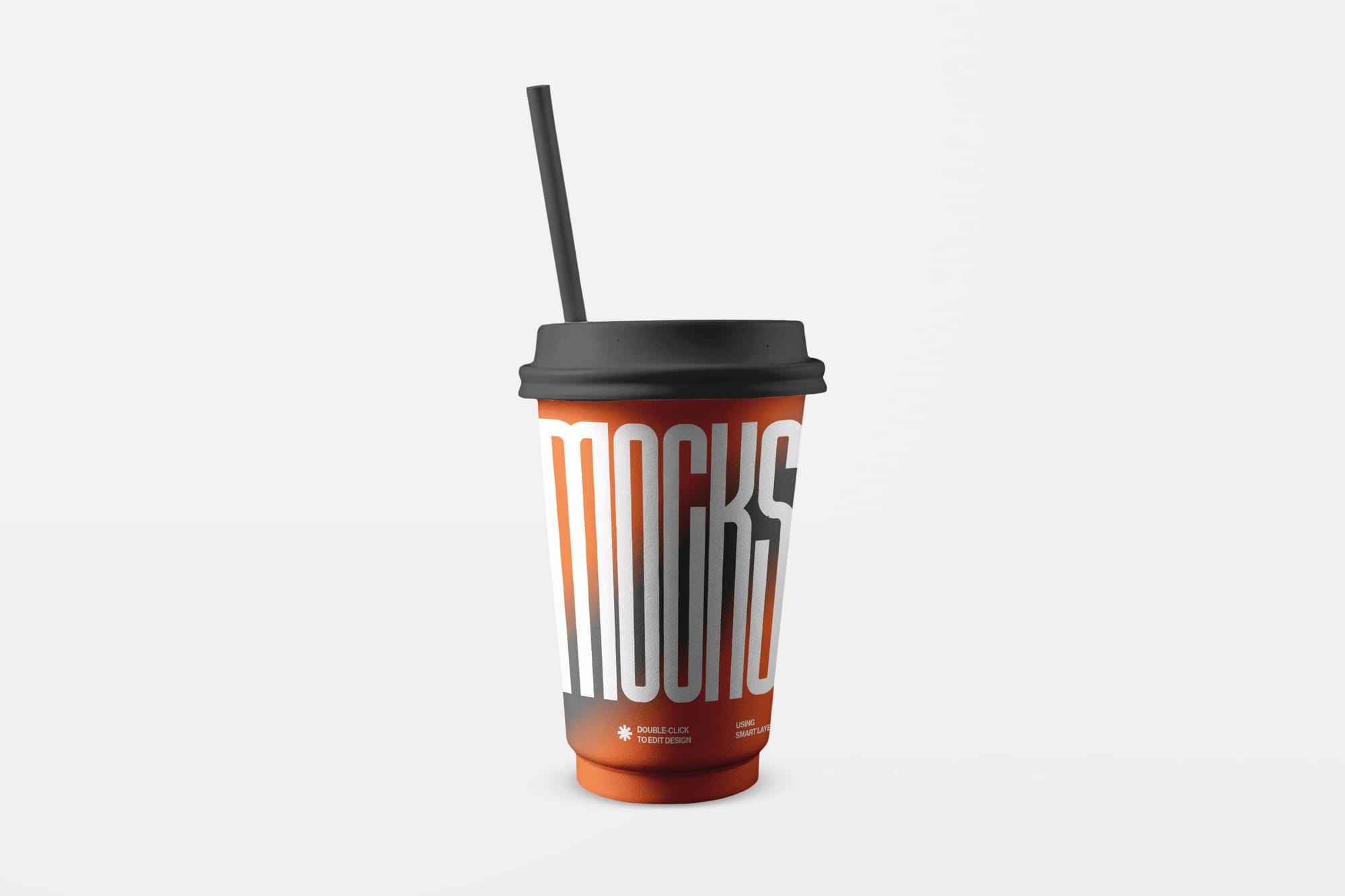 Paper Cup Mockup with Straw