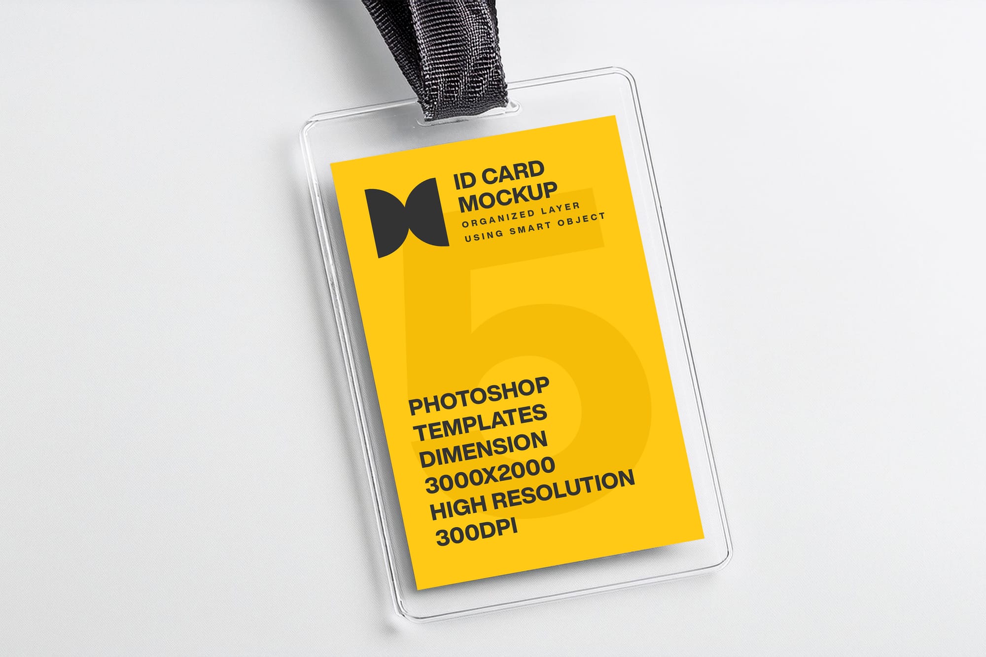 Id Card with Plastic Cover Mockup