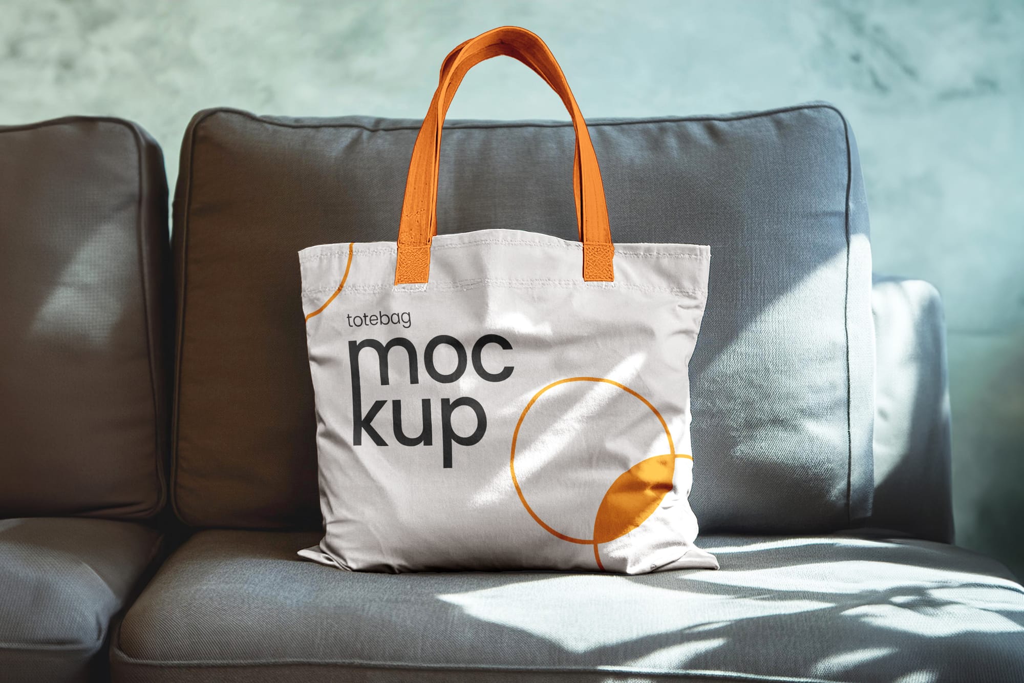 Totebag Mockup Placed On Sofa