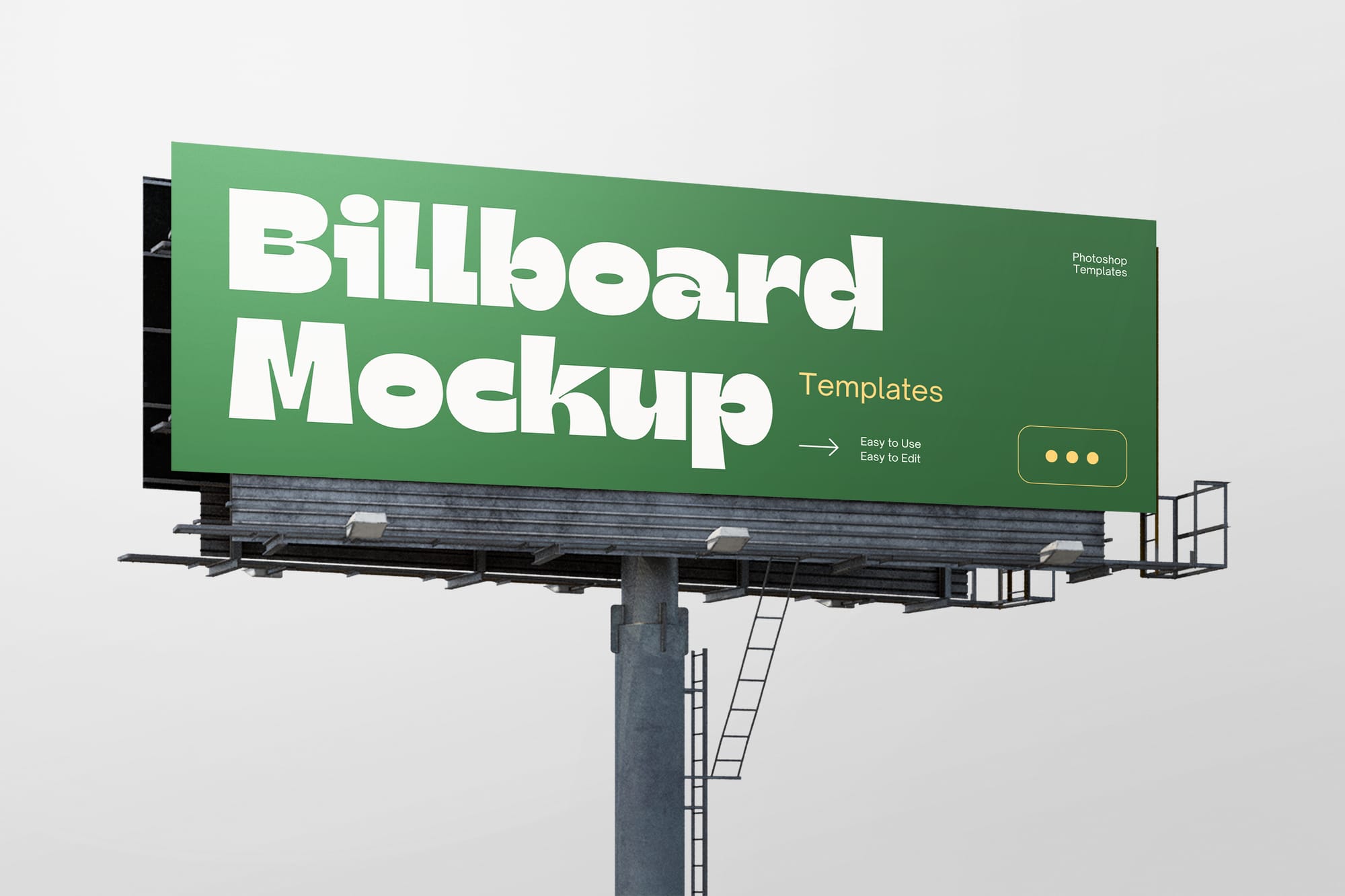 Photoshop Right View of Billboard Mockup