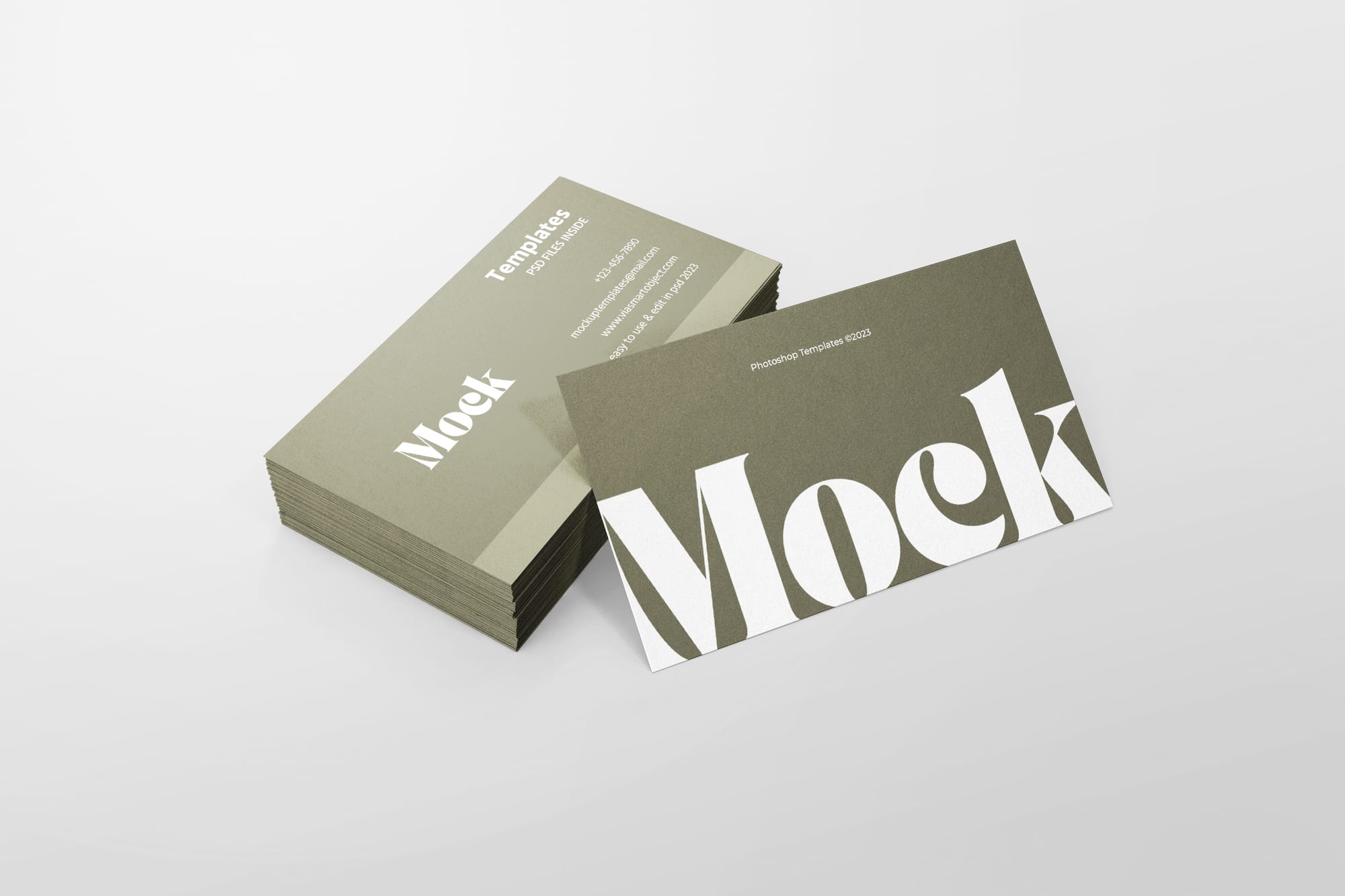 Photoshop Right View of Brand Business Card Mockup