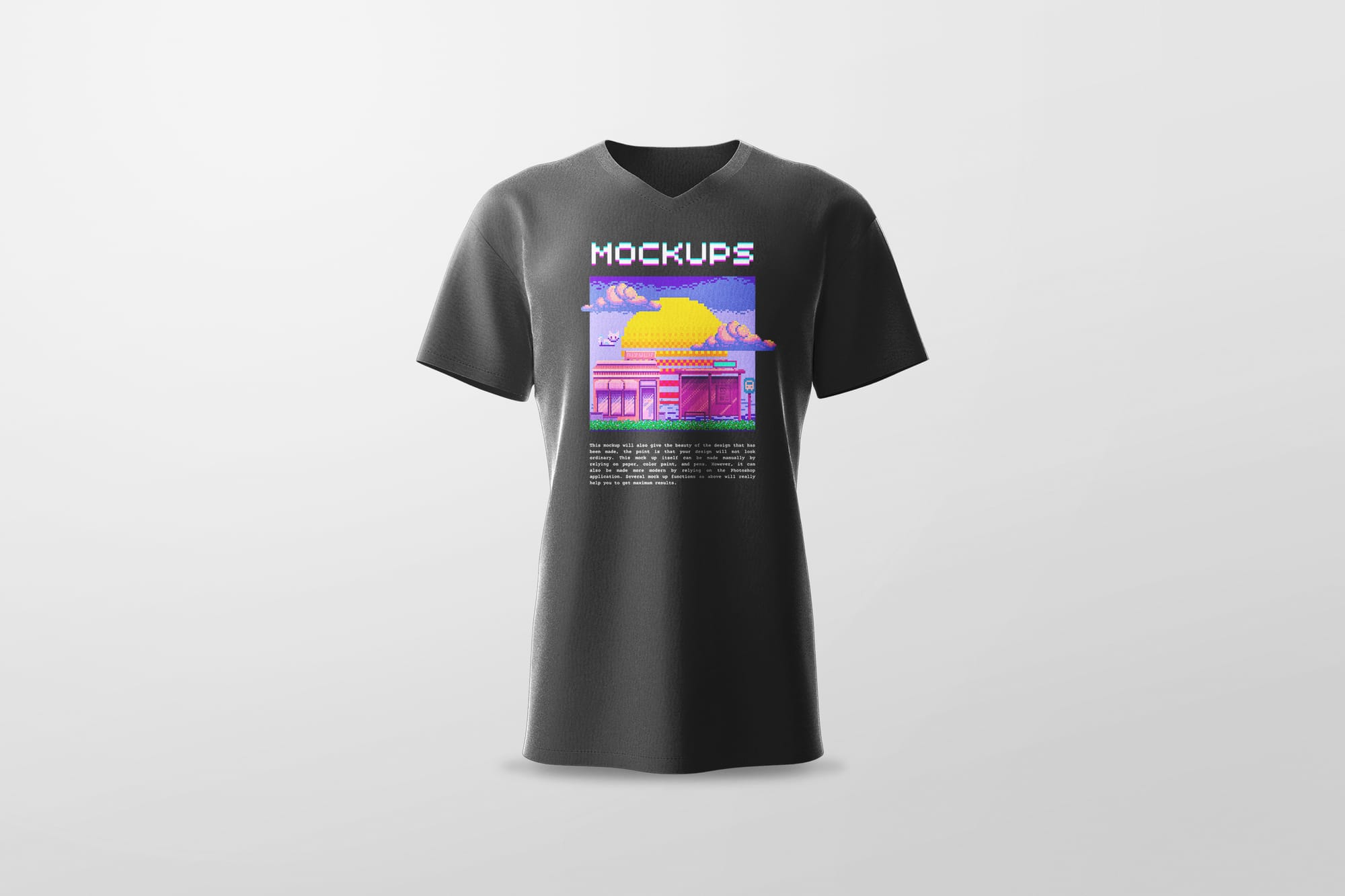 V-Neck T-Shirt Mockup